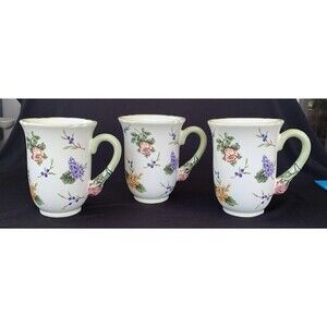 Vintage Garden Princess House Coffee Mugs Set of 3